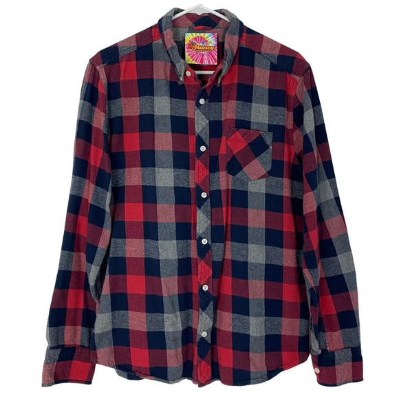 Panic At The Disco Band Flannel Shirt Unisex Large Button Down Long Sleeve Red - Picture 2 of 10